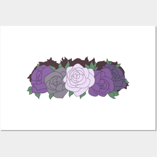 Asexual Pride Flower Crown Posters and Art